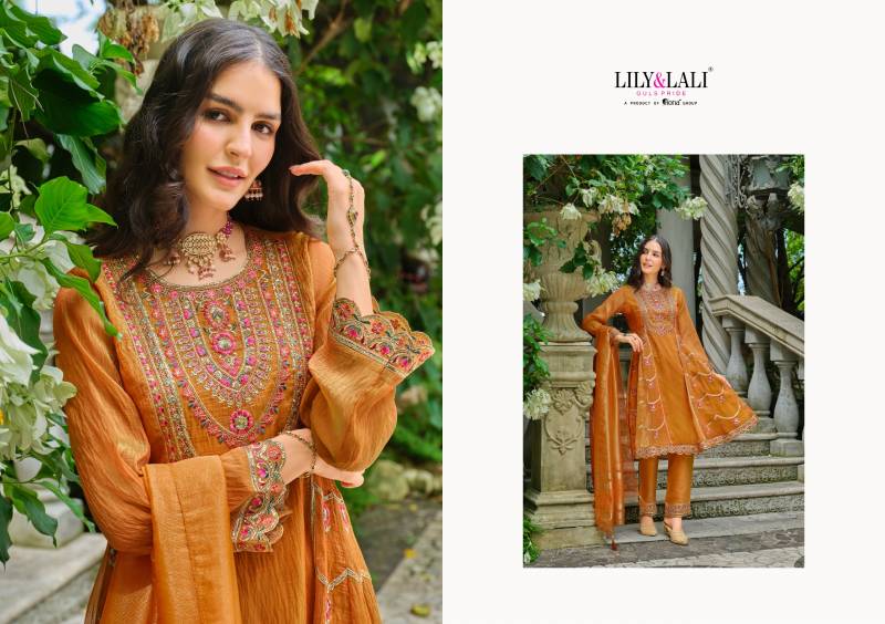 Lily And Lali Suhana Simmer Silk Embroidery Kurti Pant And Dupatta