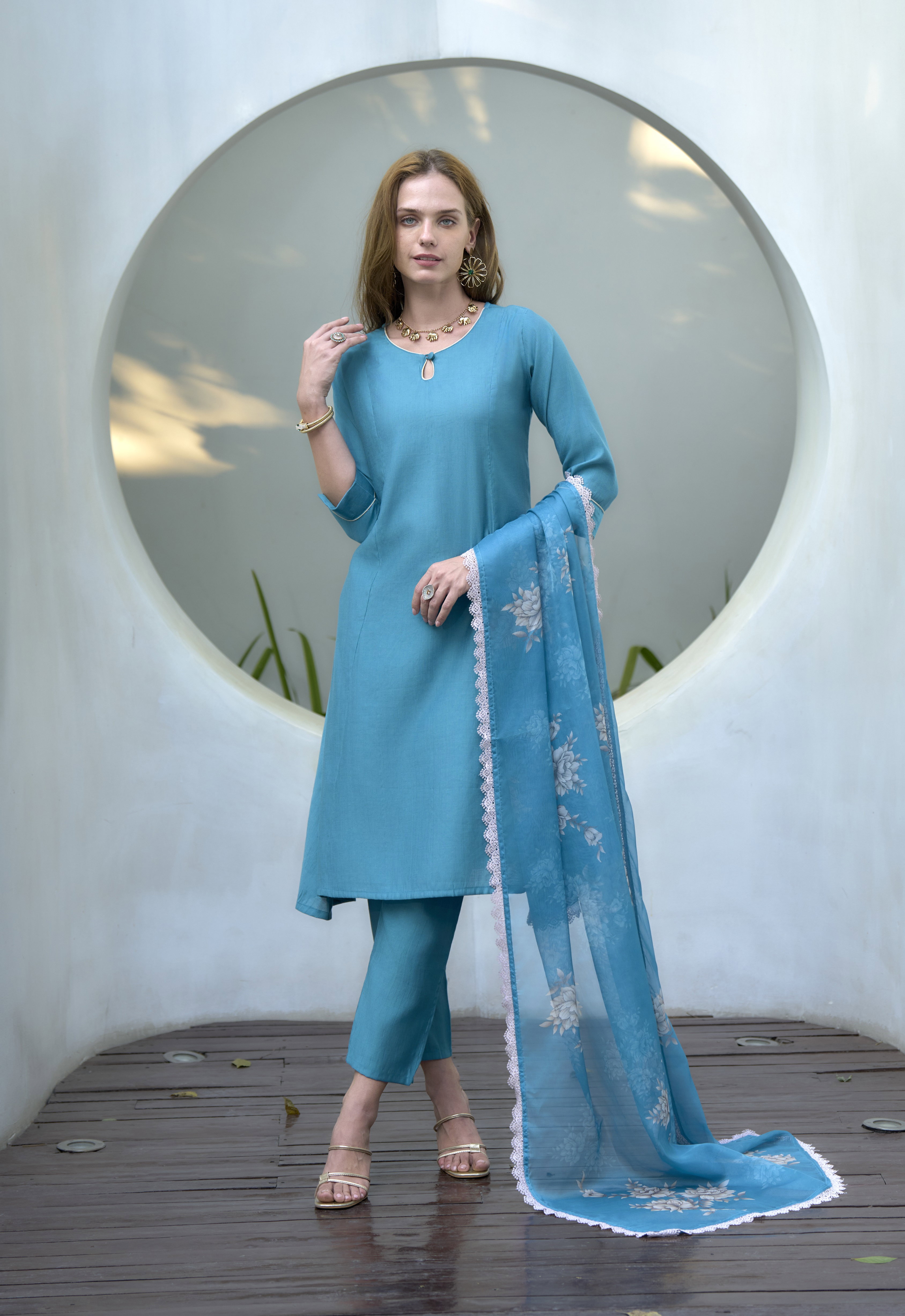 Shiv RY 2029 Vatican Embroidery Kurti Bottom With Dupatta