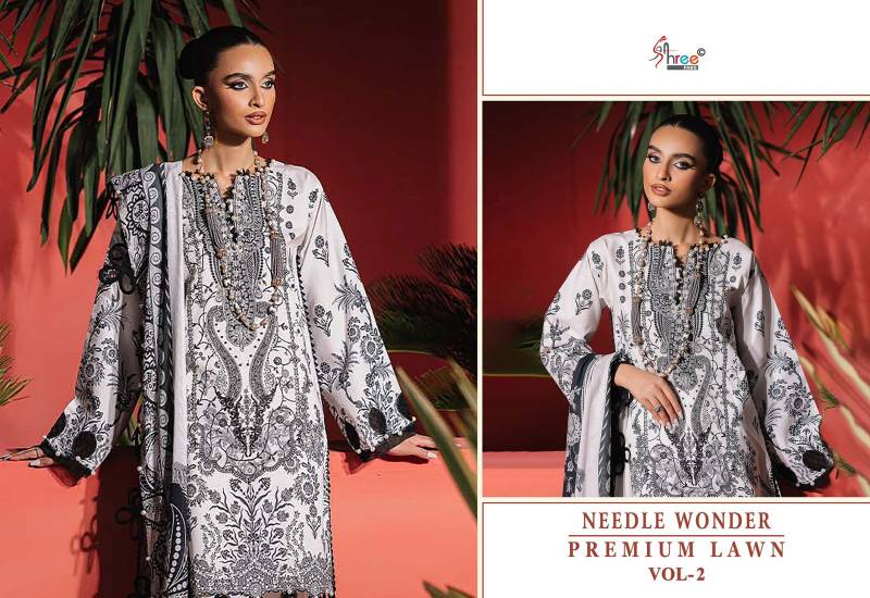 Shree Needle Wonder Premium Lawn Vol 2 Cotton Dupatta Cotton Print Dress Material