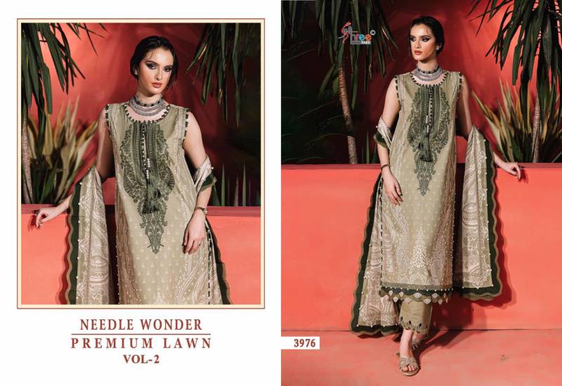 Shree Needle Wonder Premium Lawn Vol 2 Cotton Dupatta Cotton Print Dress Material