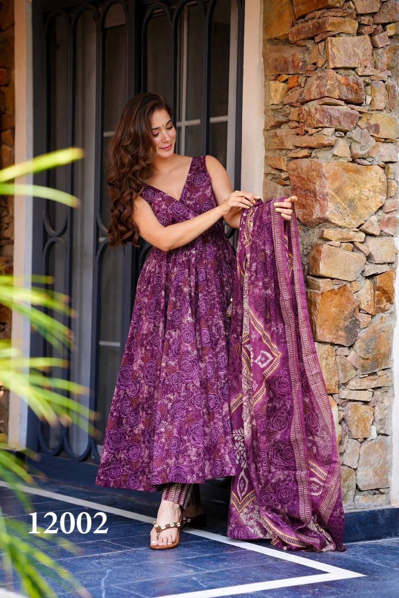 Clora Vol 12 Muslin Digital Printed Fully Flared Gown Collection