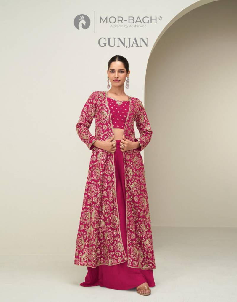 Aashirwad Mor Bagh Gunjan Chinon Silk Indo Western Collection