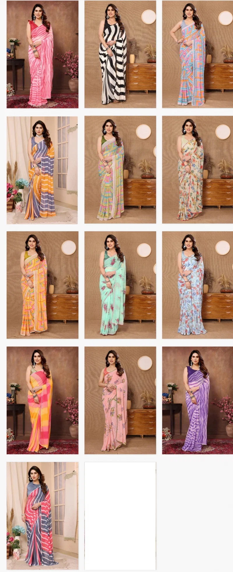 Csn Georgette Silk 2 Georgette Silk Printed Saree Collection