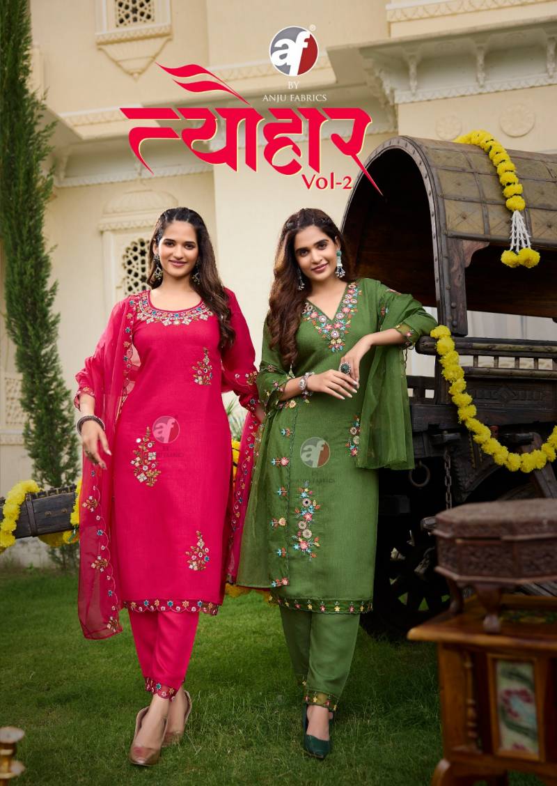 Af Tyohaar Vol 2 Viscose Kurti Pant With Dupatta Collection