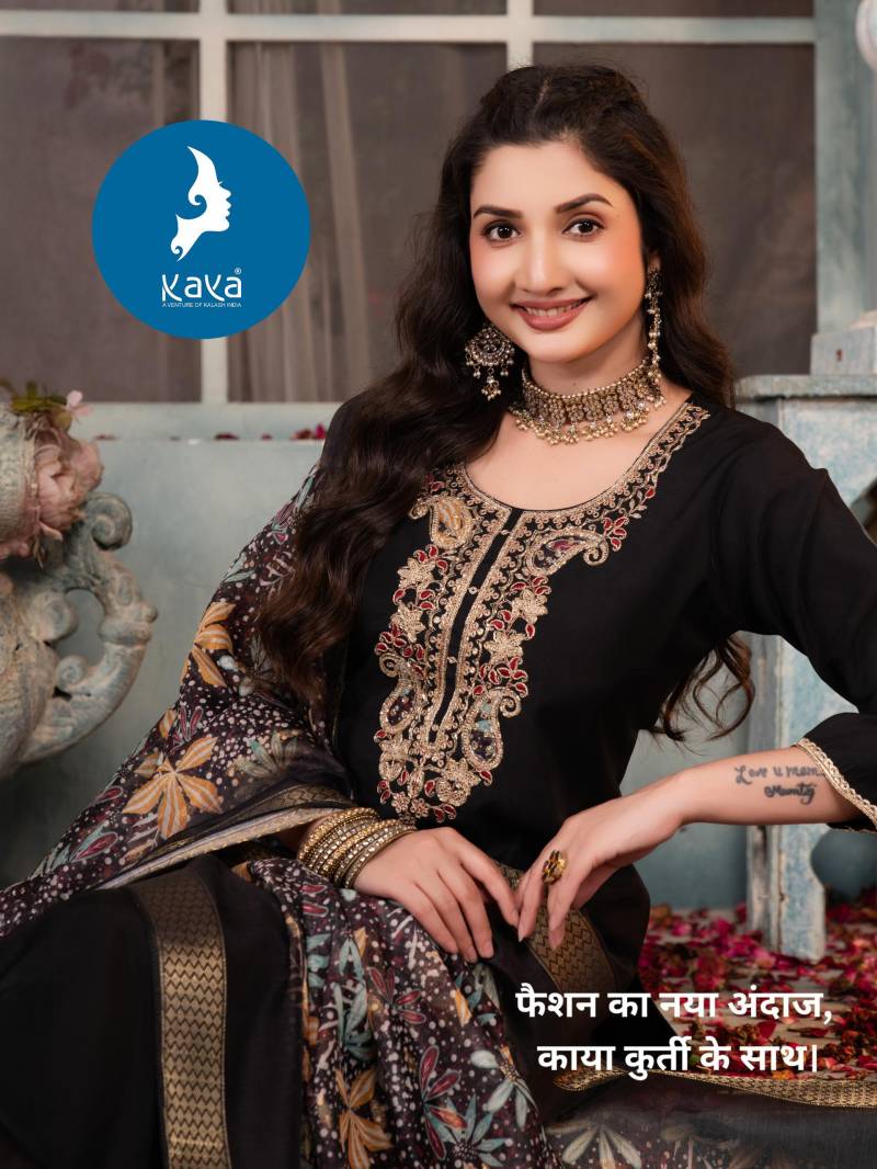 Kaya Madame Vol 3 Roman Silk Kurti Pant And Dupatta Collection