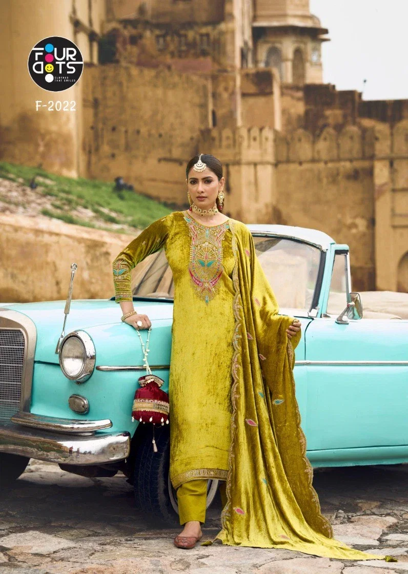 Four Dots Zureen Makhmal Viscose Makhmal Velvet Dress Material Collection