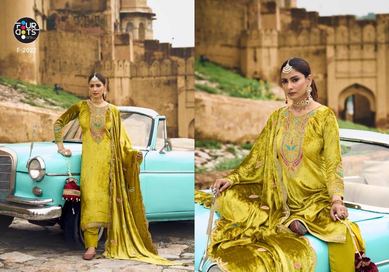 Four Dots Zureen Makhmal Viscose Makhmal Velvet Dress Material Collection