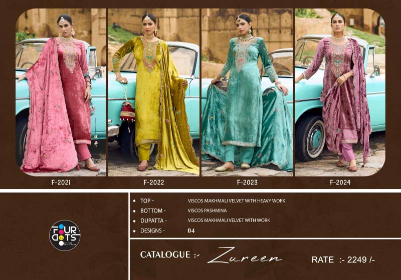 Four Dots Zureen Makhmal Viscose Makhmal Velvet Dress Material Collection