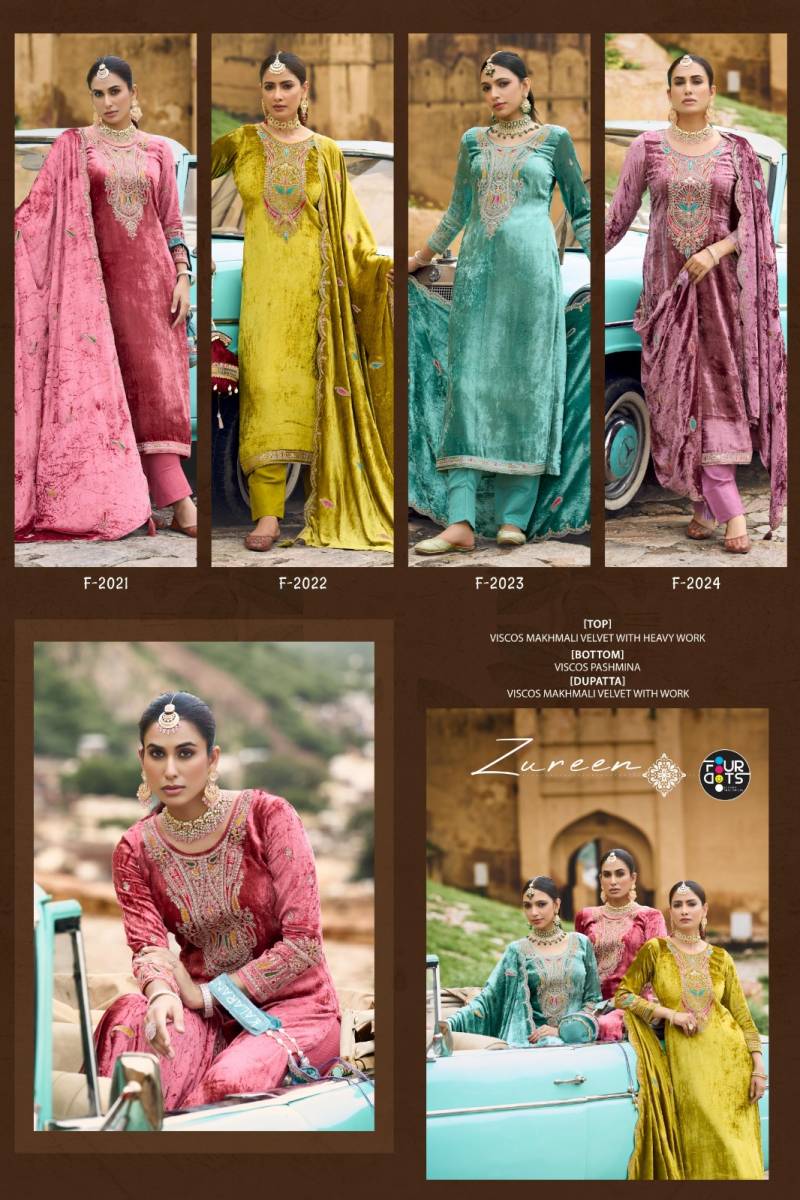 Four Dots Zureen Makhmal Viscose Makhmal Velvet Dress Material Collection