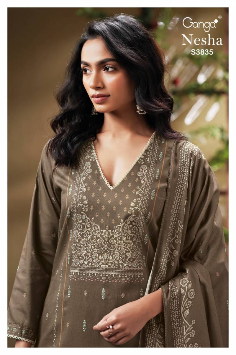 Ganga Nesha 3835 Corduroy Printed Salwar Kameez Collection