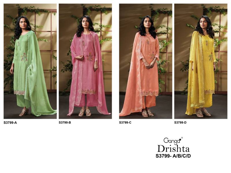 Ganga Drishta 3799 Pure Bemberg Printed Salwar Kameez Collection
