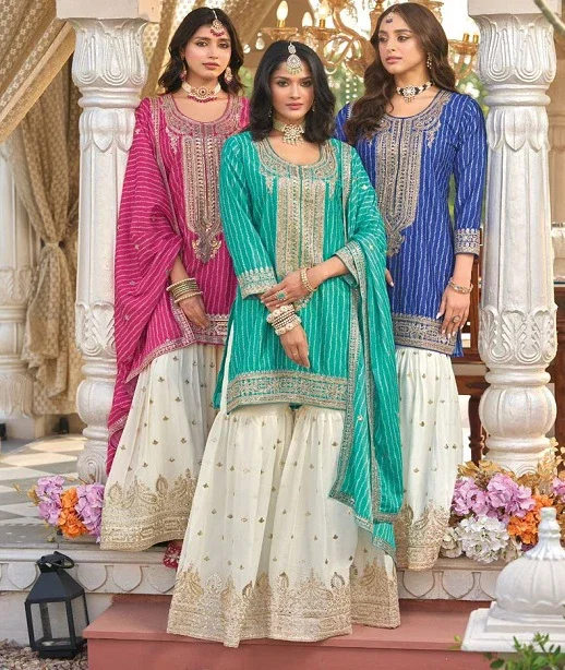 Sirat 1854 To1856 Chinon Digital Printed Sharara Collection