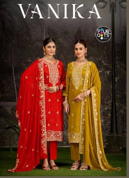 Four Dots Vanika Glass Oraganza Dress Material Collection