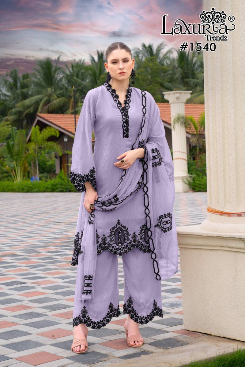 Laxuria Trendz 1540 Fandy Silk Top Plazzo And Dupatta Readymade Collection