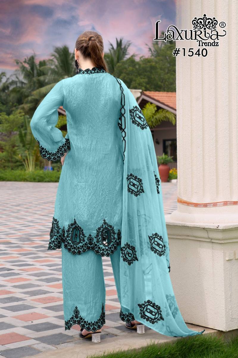 Laxuria Trendz 1540 Fandy Silk Top Plazzo And Dupatta Readymade Collection
