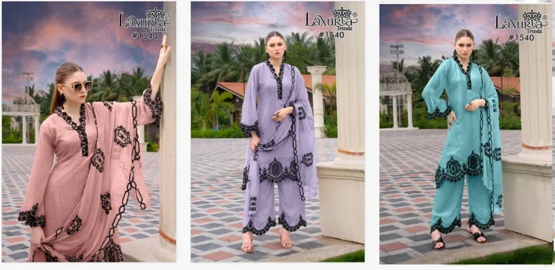 Laxuria Trendz 1540 Fandy Silk Top Plazzo And Dupatta Readymade Collection