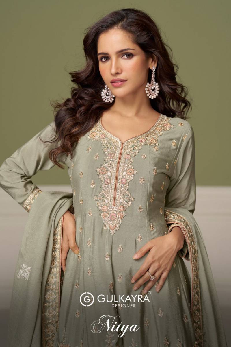 Gulkayra Nitya Chinon Embroidery Salwar Kameez Festival Collection