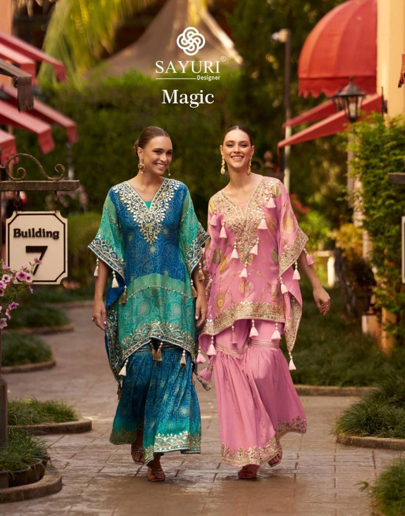 Sayuri Magic Viscose Hand Mirror Kaftan Collection