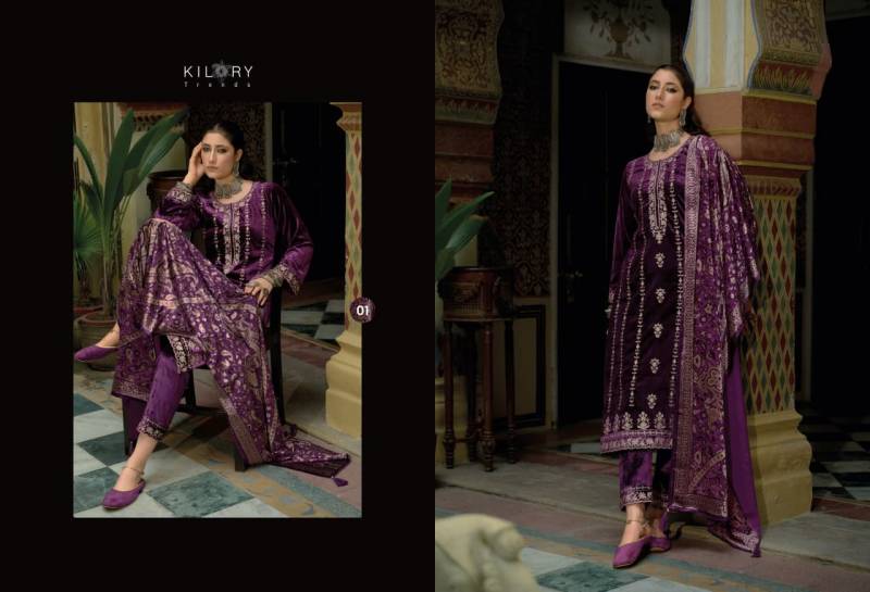 Kilory Fanna Pure Velvet Embroidery Salwar Kameez Collection