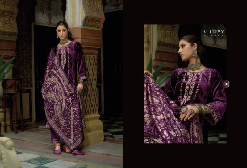 Kilory Fanna Pure Velvet Embroidery Salwar Kameez Collection