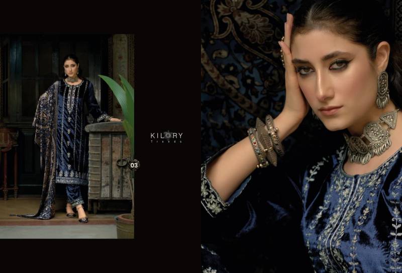 Kilory Fanna Pure Velvet Embroidery Salwar Kameez Collection