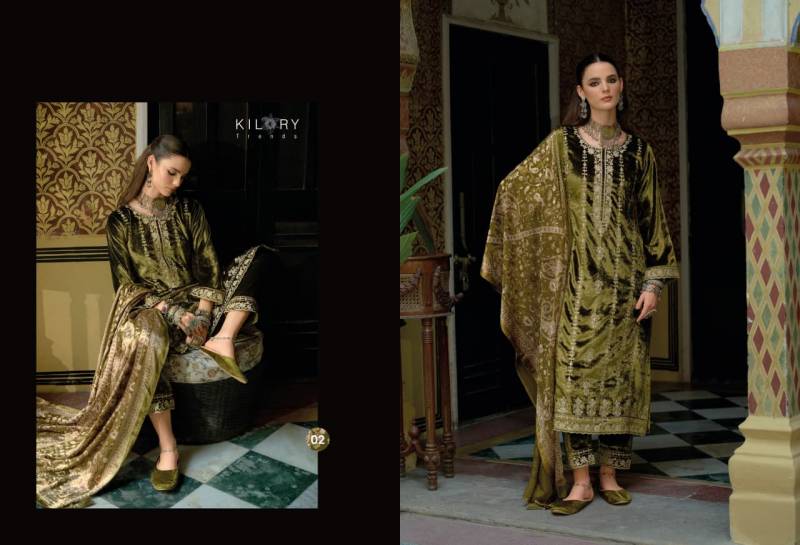 Kilory Fanna Pure Velvet Embroidery Salwar Kameez Collection