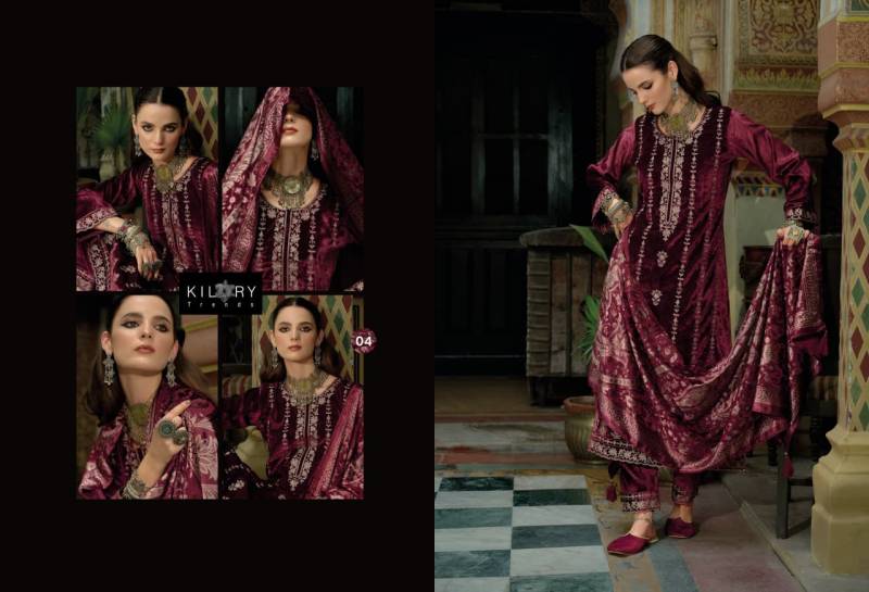Kilory Fanna Pure Velvet Embroidery Salwar Kameez Collection