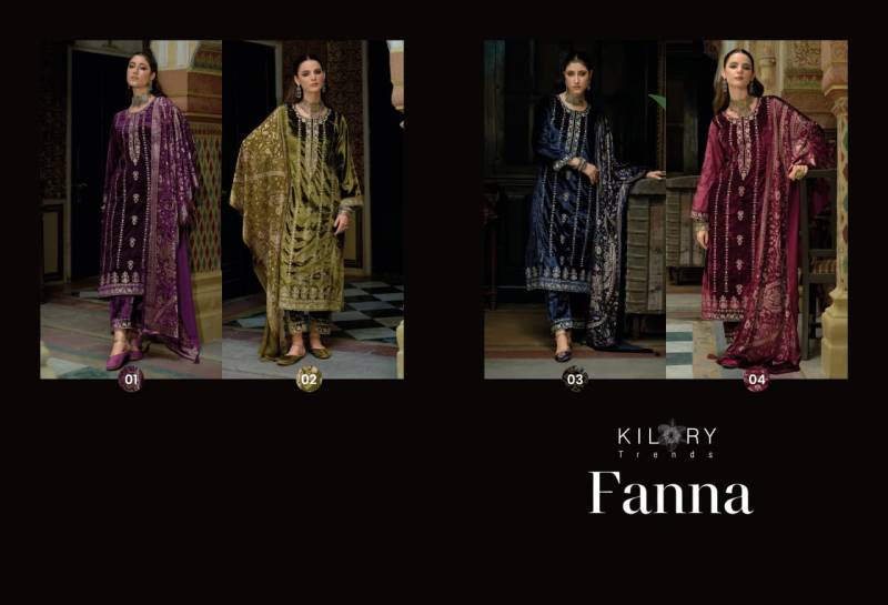 Kilory Fanna Pure Velvet Embroidery Salwar Kameez Collection