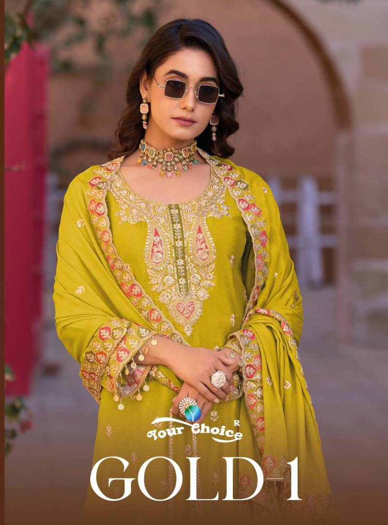 Your Choice Gold Vol 1 Chinon Salwar Kameez Suits Collection