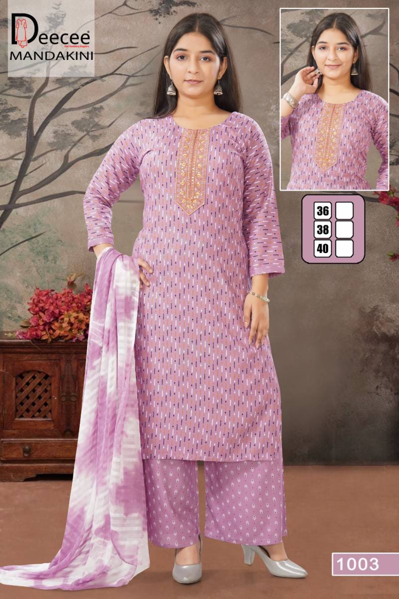Deecee Mandakini Embroidered Rayon Printed Kurti Set
