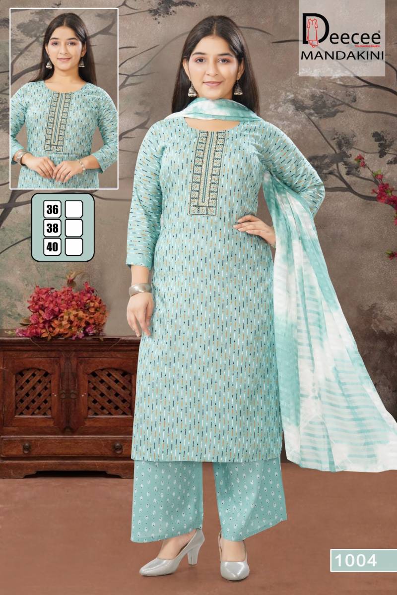 Deecee Mandakini Embroidered Rayon Printed Kurti Set