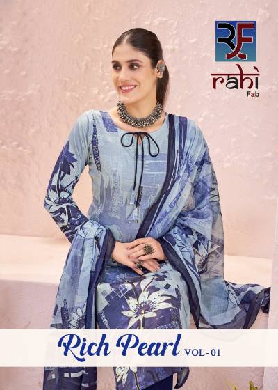 Rahifab Rich Pearl Vol 1 Pure Satin Printed Dress Material