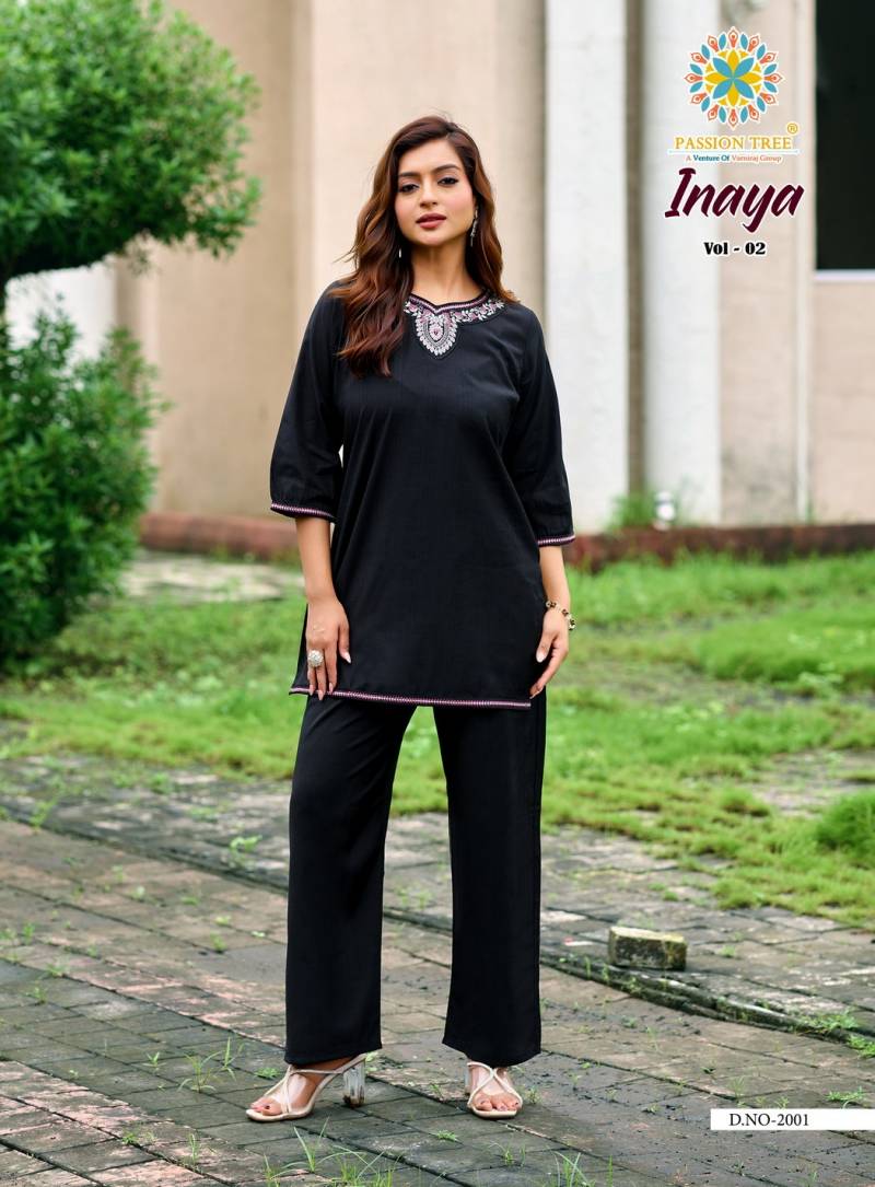Inaya Vol 2 By Passion Tree Vetican Silk Co Ord Set Casual Wear Collection