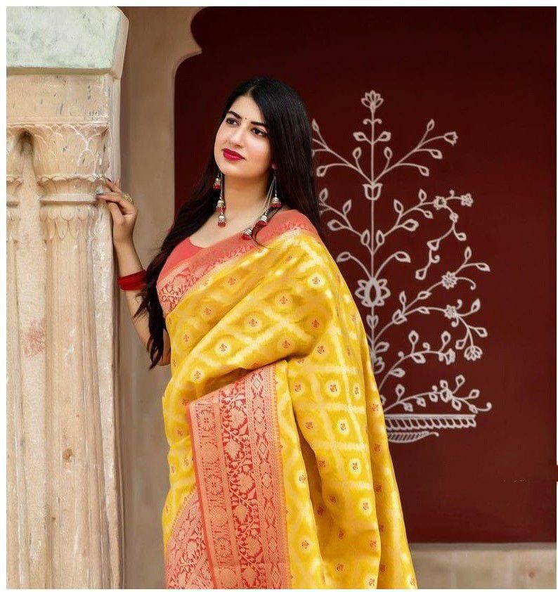 Soft Silk 6011 Lichi Soft Silk Jacquard Work Festival Wear Saree Collection