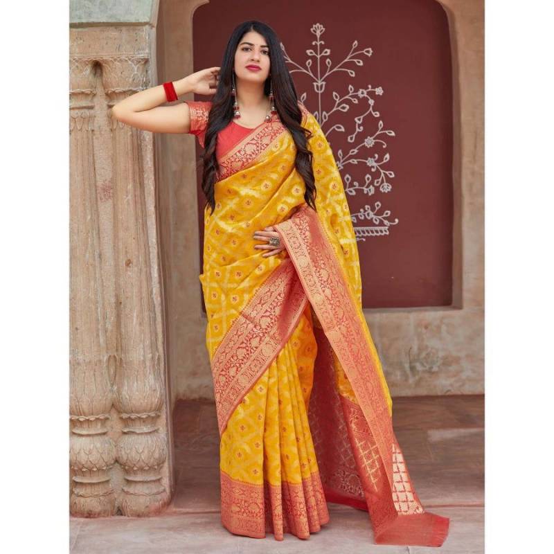 Soft Silk 6011 Lichi Soft Silk Jacquard Work Festival Wear Saree Collection