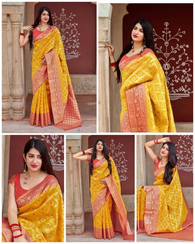 Soft Silk 6011 Lichi Soft Silk Jacquard Work Festival Wear Saree Collection