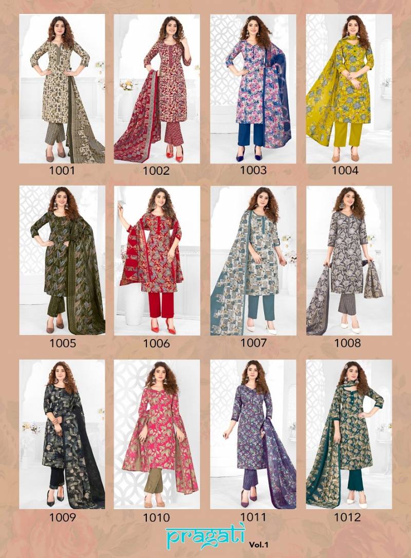 Pragati Vol 1 Cotton Printed Dress Material