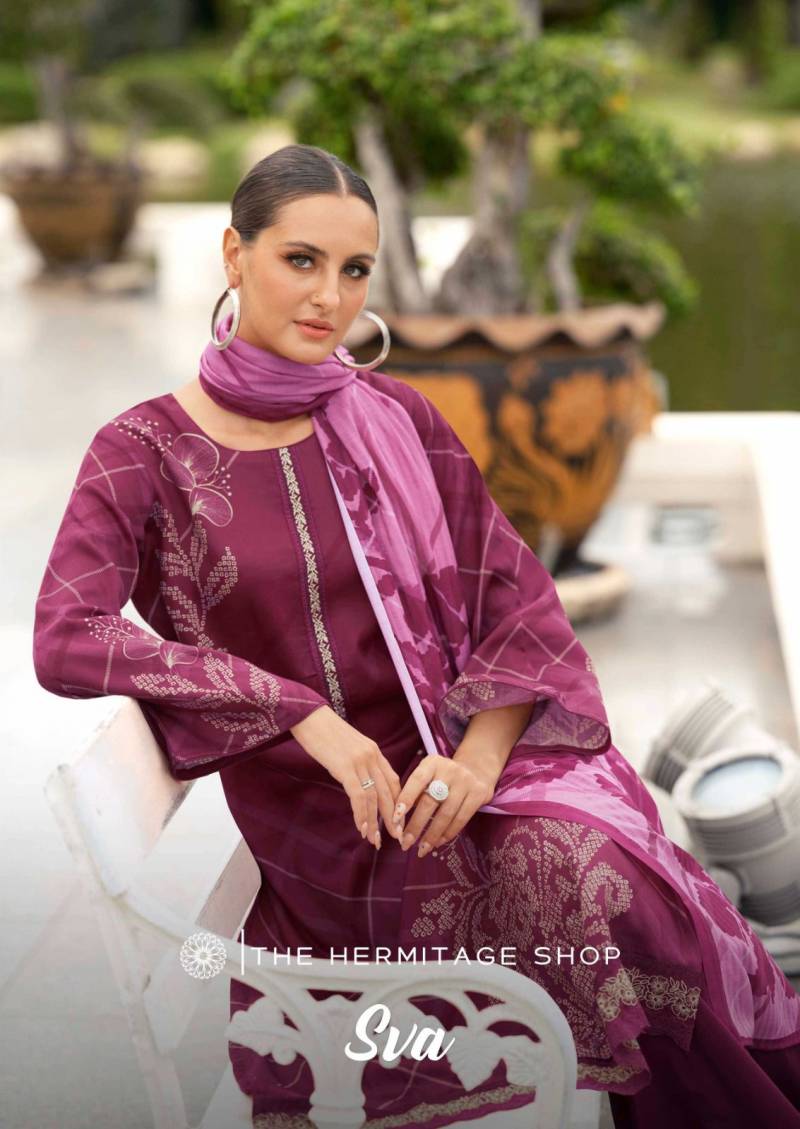 Hermitage Sva Viscose Lawn Natural Designer Dress Material Collection
