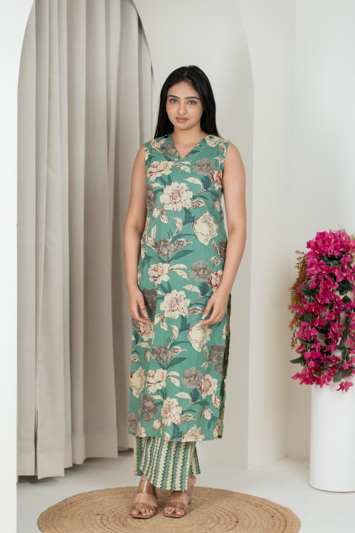 Naisha K 308 Cotton Kurti And Pant Casual Wear Collection