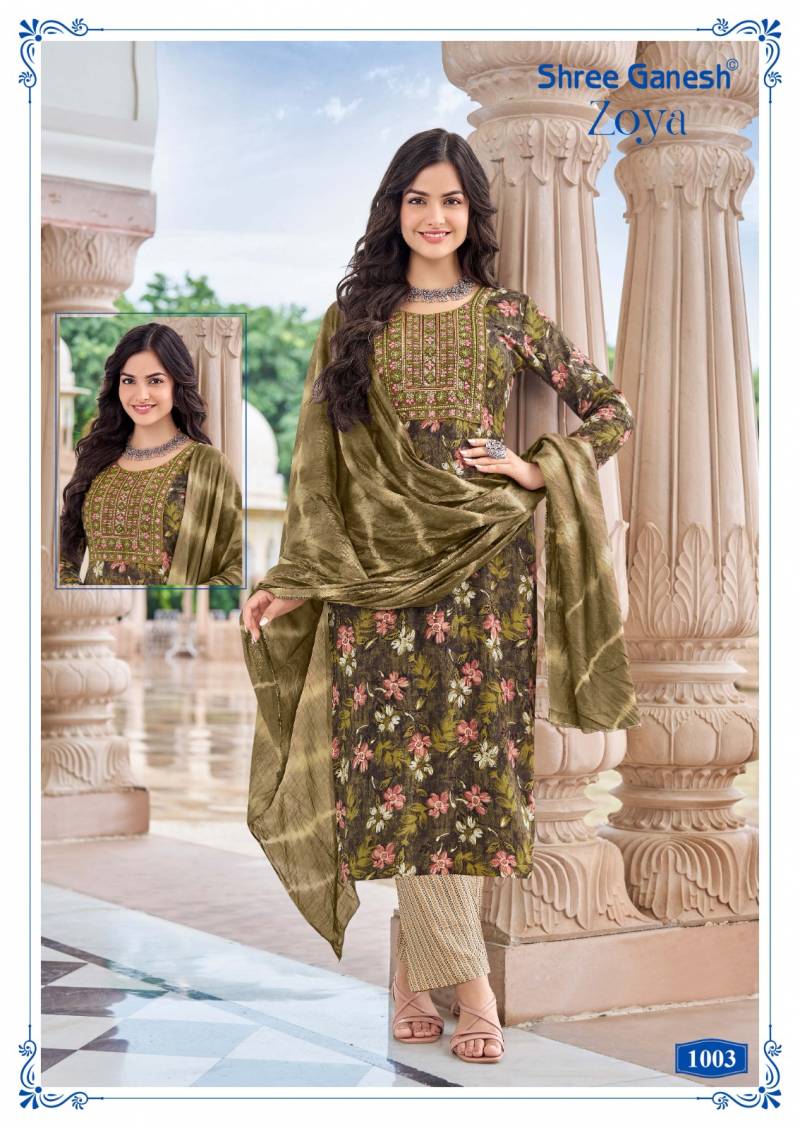 Shree Ganesh Zoya Vol 1 Rayon Printed Kurti With Bottom Dupatta Collection