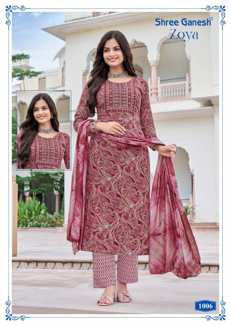 Shree Ganesh Zoya Vol 1 Rayon Printed Kurti With Bottom Dupatta Collection