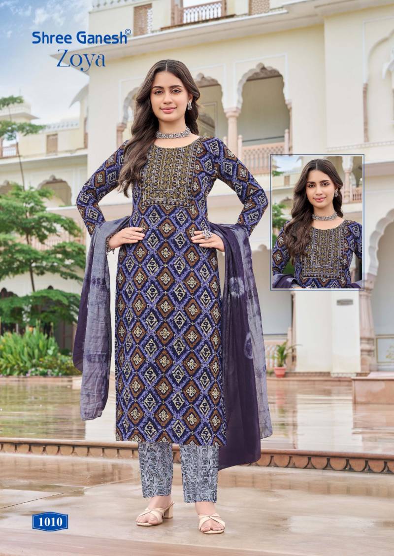 Shree Ganesh Zoya Vol 1 Rayon Printed Kurti With Bottom Dupatta Collection