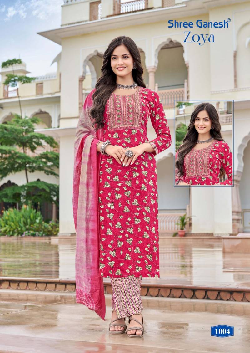 Shree Ganesh Zoya Vol 1 Rayon Printed Kurti With Bottom Dupatta Collection