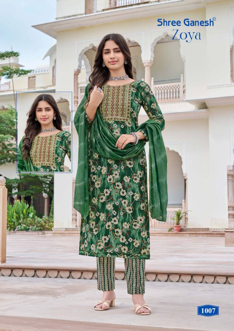 Shree Ganesh Zoya Vol 1 Rayon Printed Kurti With Bottom Dupatta Collection