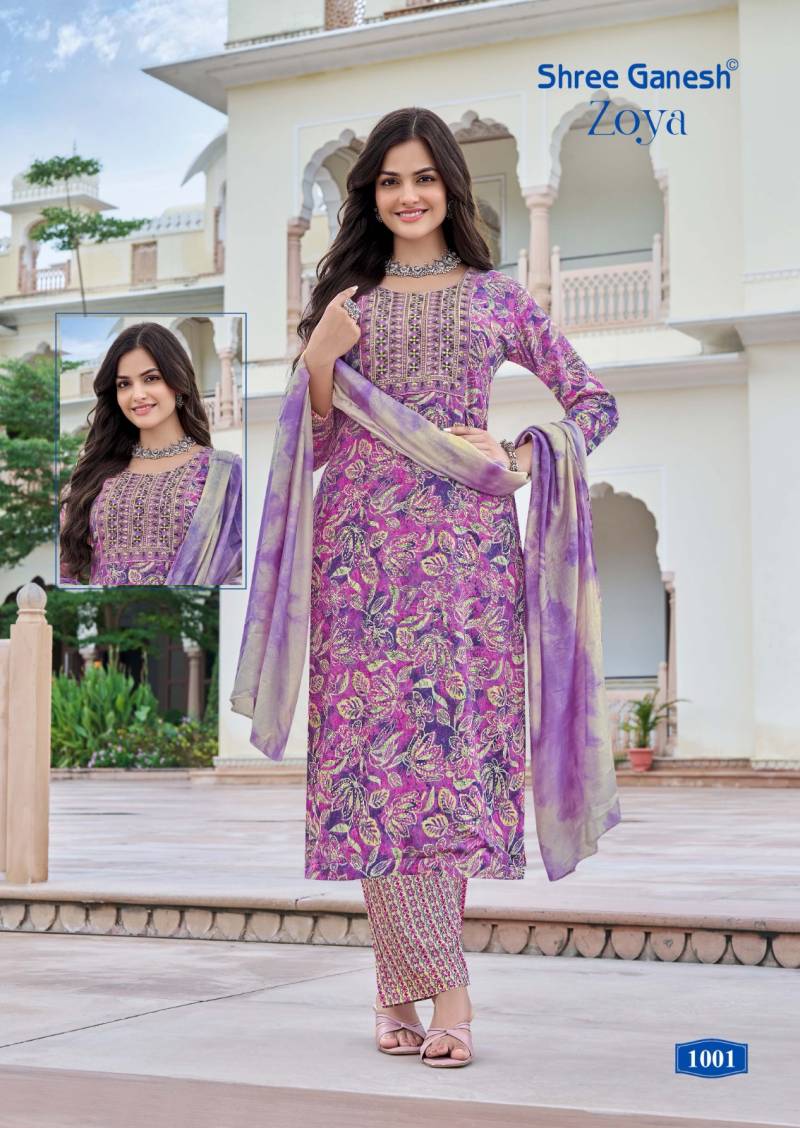 Shree Ganesh Zoya Vol 1 Rayon Printed Kurti With Bottom Dupatta Collection
