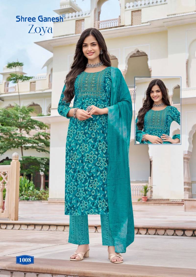 Shree Ganesh Zoya Vol 1 Rayon Printed Kurti With Bottom Dupatta Collection