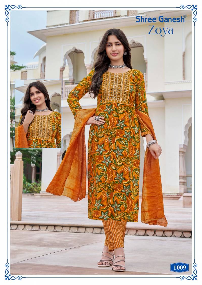 Shree Ganesh Zoya Vol 1 Rayon Printed Kurti With Bottom Dupatta Collection