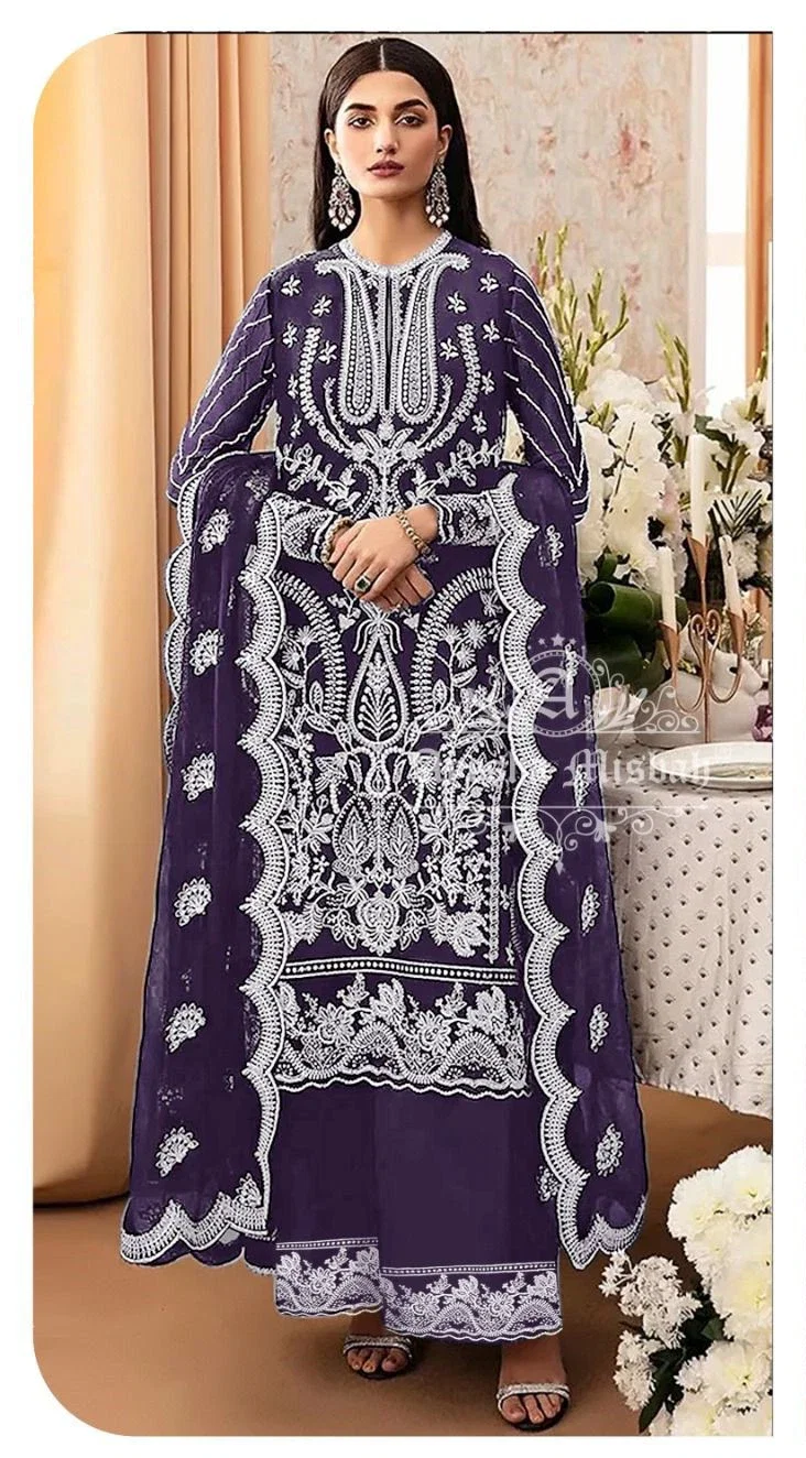Ayesha Misbah 339 A To F Georgette And Work Pakistani Suits