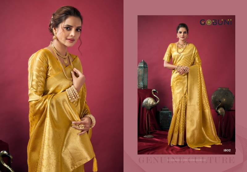 Gobuni Shringar Tissue Silk With Zhallar Saree Collection