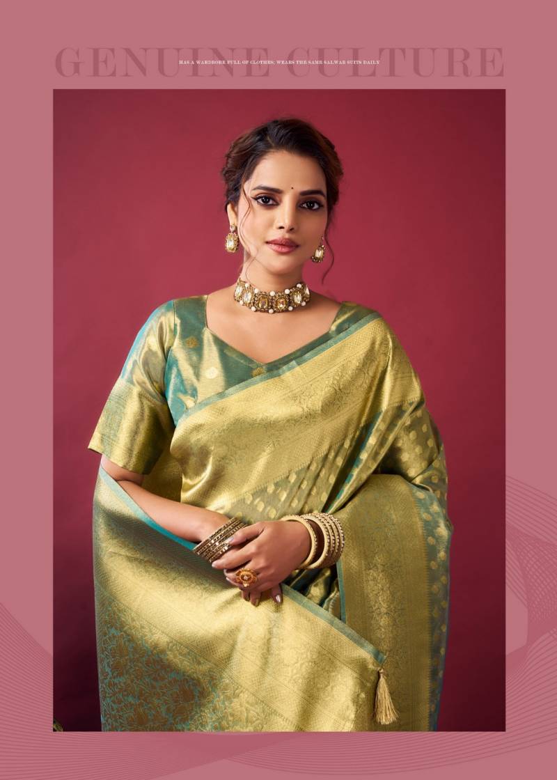Gobuni Shringar Tissue Silk With Zhallar Saree Collection